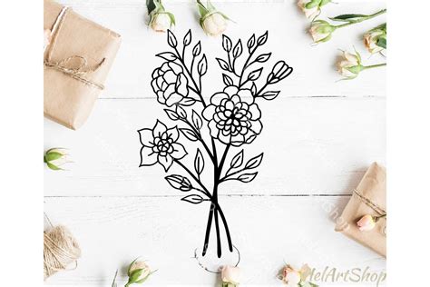 Download Free Flower bouquet design Cricut SVG